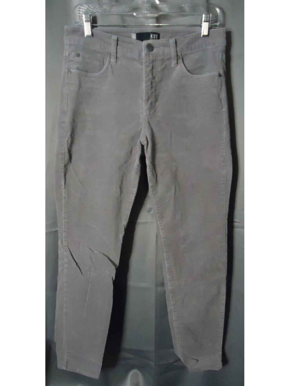Kut From The Kloth Thin Wale Corduroy Skinny Leg Pants Size 6 Gray RN#58539